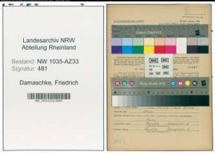 Entnazifizierung Friedrich Damaschke , geb. 05.05.1903 (Bergmann)