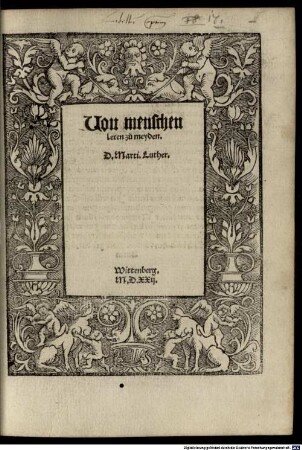Uon menschen leren zu meyden : Wittenberg. M.D.XXij.