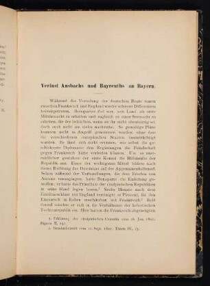 Verlust Ansbachs und Bayreuths an Bayern.