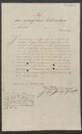Brief von Maximilian Stalter an Regensburgische Botanische Gesellschaft