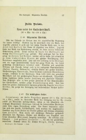 Dritte Periode. Rom unter der Kaiserherrschaft (30 v. Chr. bis 476 n. Chr.)