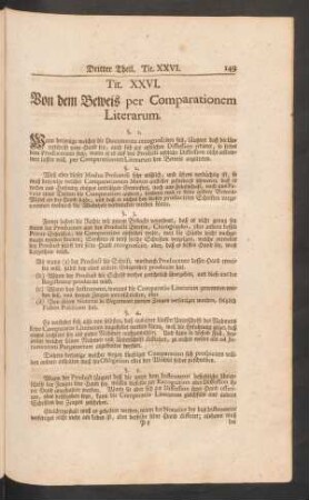 Tit. XXVI. Von dem Beweiß per Comparationem Literarum.