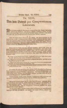 Tit. XXVI. Von dem Beweiß per Comparationem Literarum.