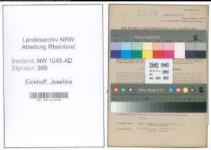 Entnazifizierung Josefine Eickhoff , geb. 20.09.1901 (Angestellte)