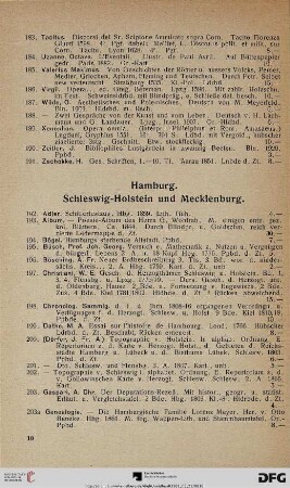 Hamburg. Schleswig-Holstein und Mecklenburg (Nr. 192-226)
