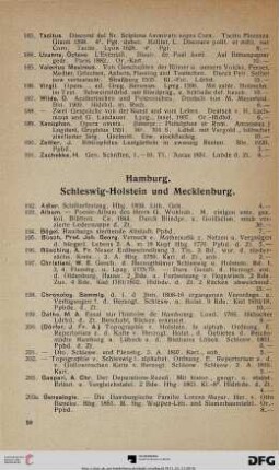 Hamburg. Schleswig-Holstein und Mecklenburg (Nr. 192-226)