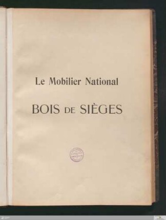 Bois de sièges : collection