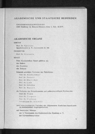 Akademische und Staatliche Behörden