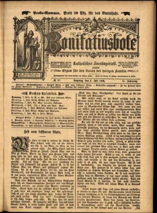 Erste Ausgabe vom Sonntag, den 03. Juli 1904.