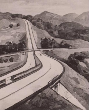 Irschenberg, Autobahn, Gemälde