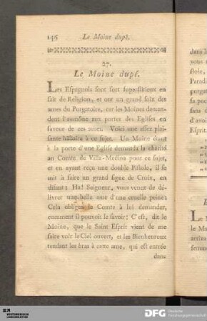27. Le Moine dupé