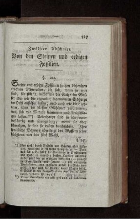Zwölfter Abschnitt. Von den Steinen und erdigen Fossilien.