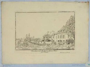 Ausflugslokal und Gasthof "Zur Grünen Wiese" in Gruna bei Dresden an der Bodenbacher Straße 47 (Ausfallstraße nach Pirna) westlich des Landgrabens (1875 verlegt, 1945 zerstört)