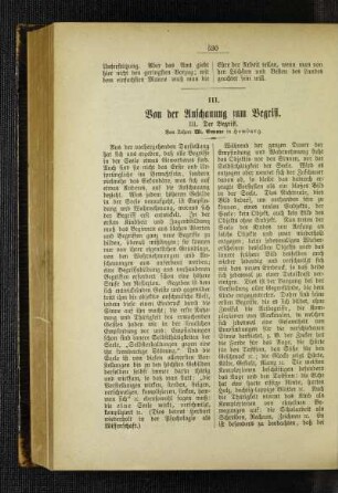 Von der Anschauung zum Begriff : III. Der Begriff