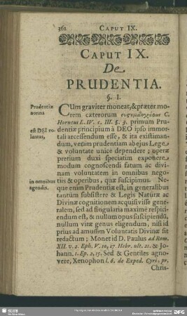 Caput IX. De Prudentia