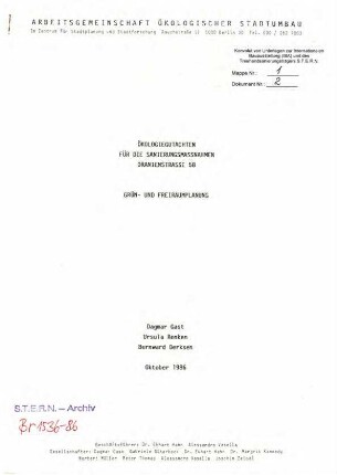 Gutachten: Grün- und Freiraumplanung               Oranienstr. 58