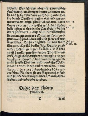 Volget vom Andern Püncktlein.