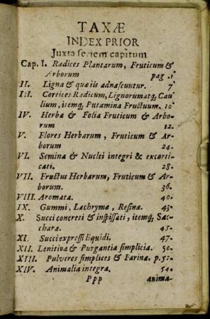 Taxe Index Prior Juxta feriem capitum.