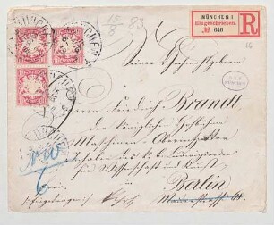 Ludwig II. von Bayern (1845 - 1886) Autographen: Brief von Ludwig II. an Fritz Brandt - BSB Autogr.Cim. Ludwig .66