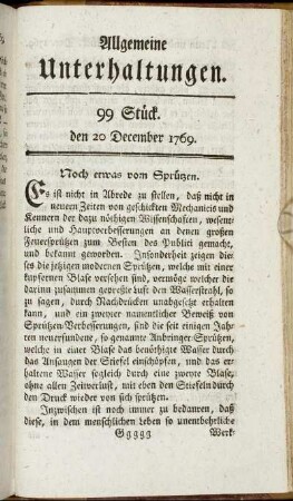 99 Stück. d. 20. December 1769.