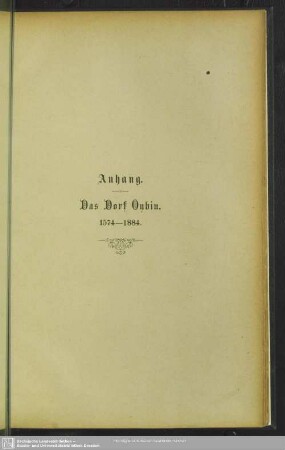 Das Dorf Oybin. 1574-1884