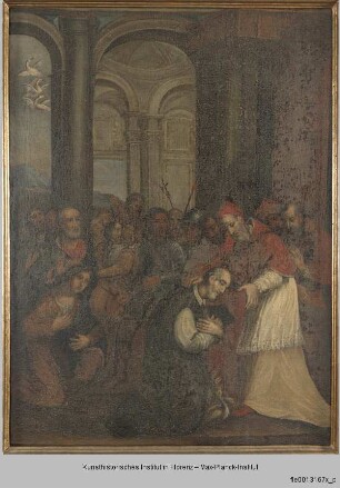 Cerbonius von Populonia vor einem Kardinal