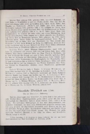 Bäuerliche Wirtschaft um 1700
