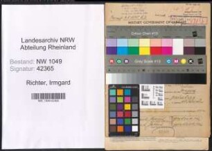 Entnazifizierung Irmgard Richter , geb. 09.11.1898 (Kauffrau)