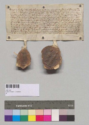 Propst Otto und das Kapitel von Herrenchiemsee schließen eine Gebetsverbrüderung mit Kloster Seeon. S1:Propst Otto v. Herrenchiemsee, S2: Konvent v. Herrenchiemsee
