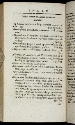 Index rerum maxime memorabilium.