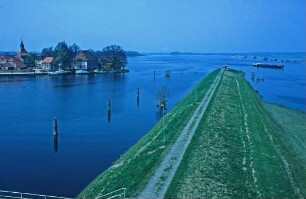 Hafen Schnackenburg / Elbe bei Hochwasser