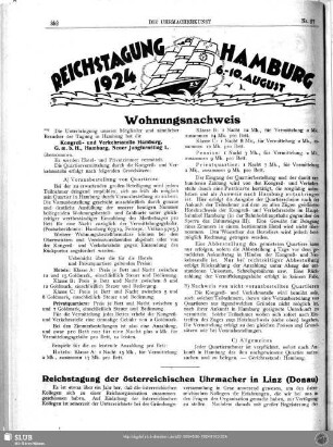 Reichstagung der österreichischen Uhrmacher in Linz (Donau)
