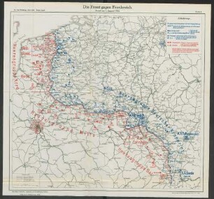 Karte 4. Die Front gegen Frankreich.