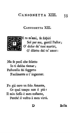 Canzonetta XIII. [-] XVIII.