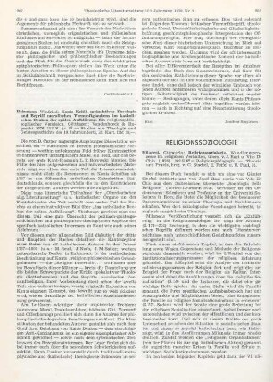 208-209 [Rezension] Milanesi, Giancarlo, Religionssoziologie