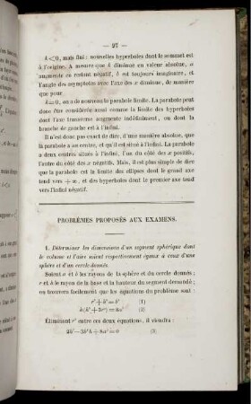 Problèmes proposés aux examens.