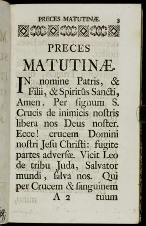 Preces Matutinæ. - Modus.