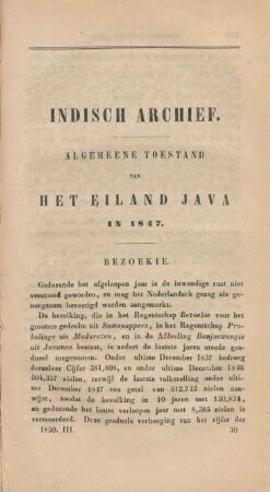 Algemeene toestand van het eiland Java in 1847
