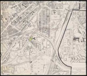Verbindung Schöneberg - Tempelhof - Kreuzberg, Berlin Schinkelwettbewerb 1986: Übersichtslageplan Variante 1 1:2500