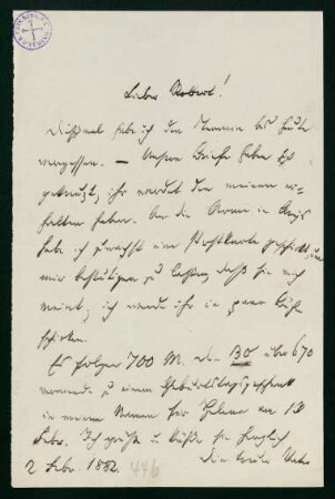 Brief vom 2. Februar 1882
