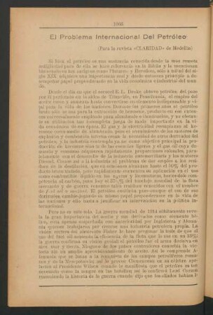 El problema internacional del petróleo
