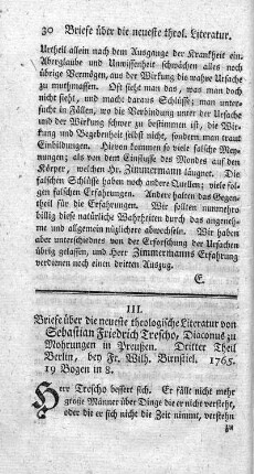 Briefe über die neueste theologische Literatur. T.3.