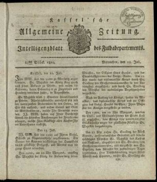 85tes Stueck, Mitwochen, den 18. Juli 1810