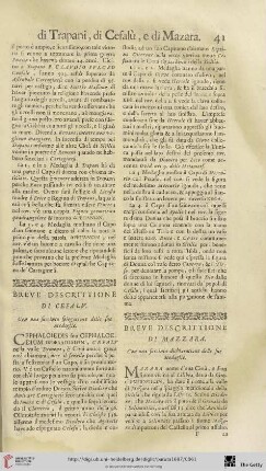Breve descrittione di Cefalu