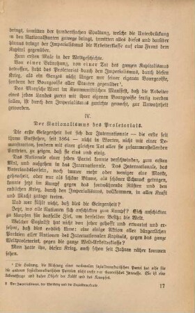IV. Der Nationalismus des Proletariats.