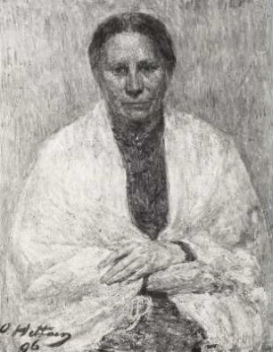 Bildnis Frau Hettner : Hettner, Otto: Bildnis Frau Hettner, Mutter des Künstlers. 1896. Öl auf Leinwand; 81 x 65 cm. Privatbesitz