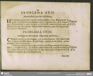 Problema XVII. Aequinoctiale inferius describere