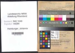 Entnazifizierung Johanna Hamburger , geb. 15.05.1901 ()