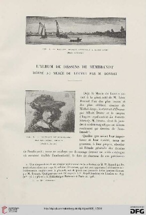 5. Pér. 1.1920: L' album de dessins de Rembrandt donné au musée du Louvre par M. Bonnat