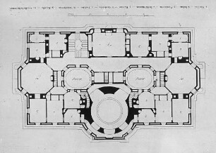 Düsseldorf, Schloss Benrath, Grundriss. Nicolaus von Pigage